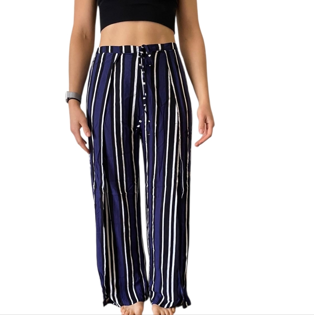 Maeve Anthropologie Striped Wide-Leg Boho Open-Leg Pants – Size Small